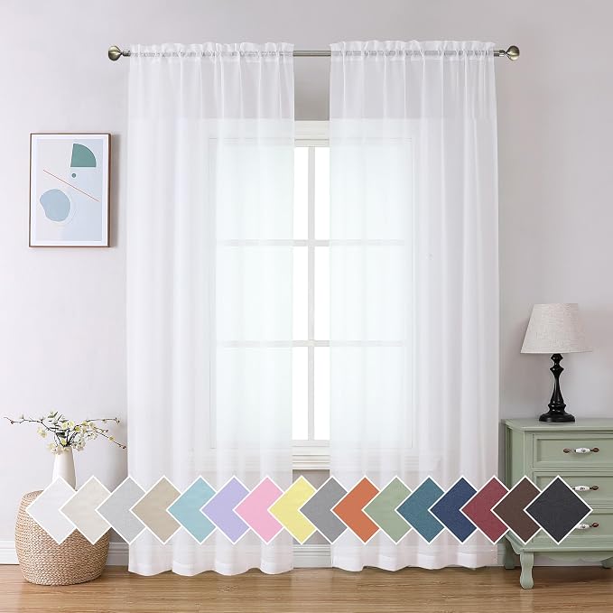 Aiyufeng Voile Sheer White Curtains by Aiyufeng