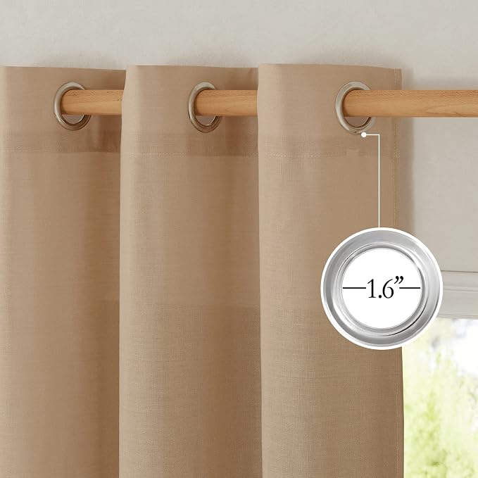 NICETOWN Rustic Linen 96 inch Long Curtains - Image 2