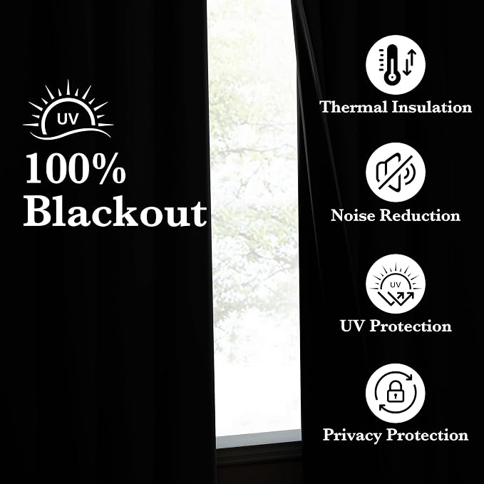 NICETOWN Full Blackout Curtains 96 inch Long - Image 3