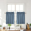 RYB HOME Short Kitchen Valances and Curtain Set, Thick Faux Linen Blended by RYBHOME