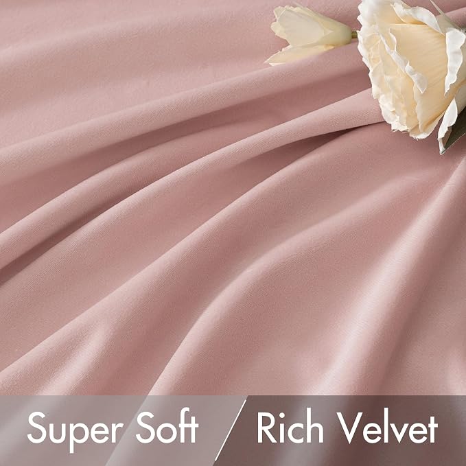 MIULEE Baby Pink Velvet Curtains 96 inches - Image 4