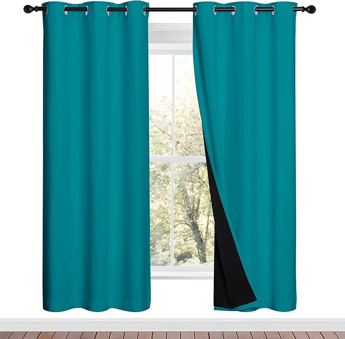 NICETOWN 100% Blackout Window Curtain Panels, Full Light Blocking Drapes by NICETOWN