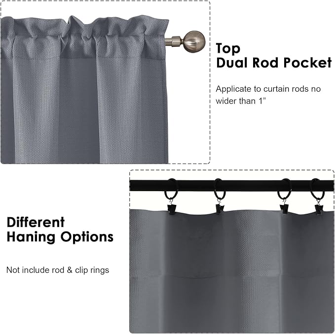 OWENIE Bob 1 PCS Dark Grey Valances - Image 5