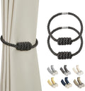 BEL AVENIR Magnetic Curtain Tiebacks, Decorative Drapery Holdbacks Modern Woven by BELAVENIR