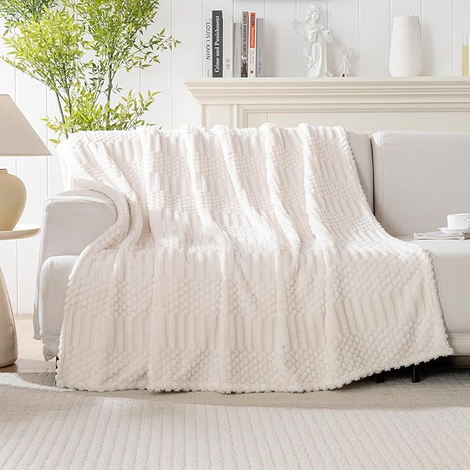 50x70 Inch Beige Throw Blanket by Unknown