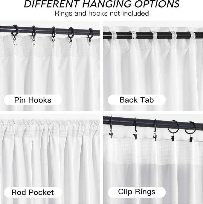 RYB HOME White Velvet Curtains 102 inches - Image 4