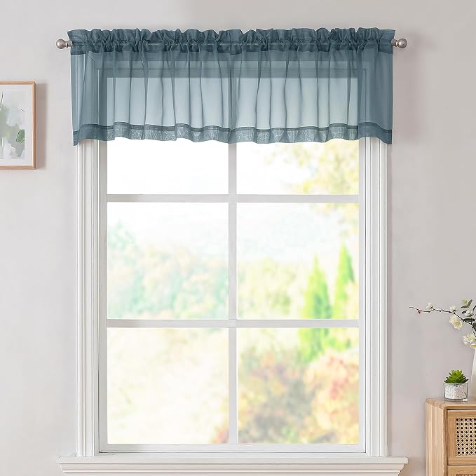Simplebrand Dusty Blue Valances 14 Inches Long by Simplebrand
