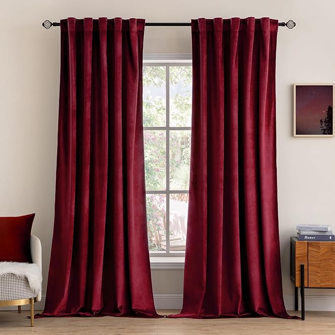 MIULEE Velvet Curtains 108 inches Long 2 Panels by MIULEE