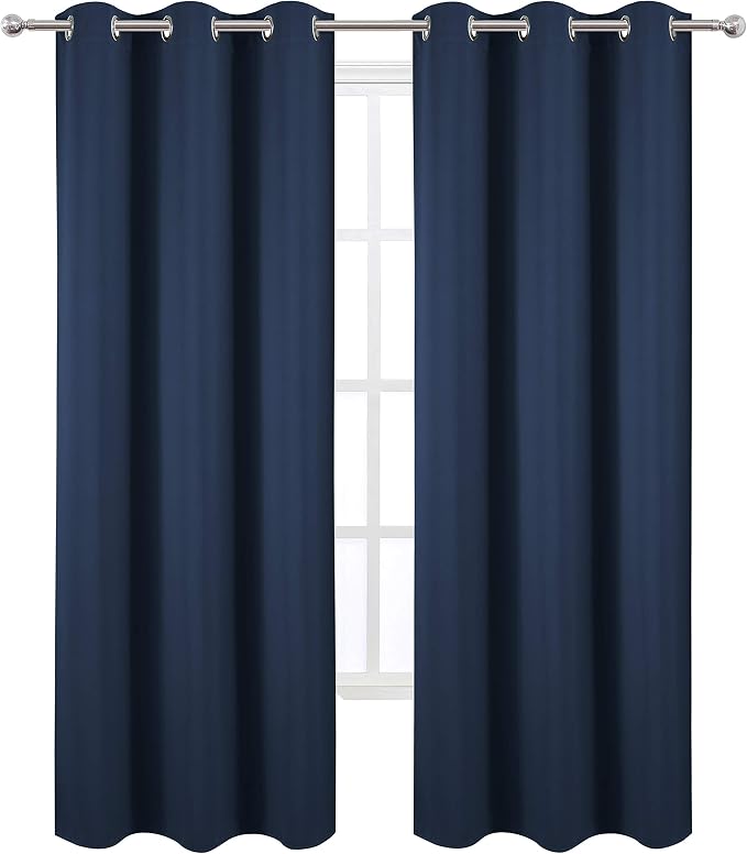 LEMOMO Navy Thermal Blackout Curtains/38 x 84 Inch/Set of 2 Panels Room - Image 2