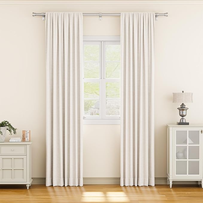 YaFex Curtain Rods 2 Pack 32-84 Inch, Heavy Duty 1 Inch Curtain Rod, Modern - Image 2