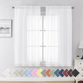 Aiyufeng 2 Piece White Sheer Curtains 63 Inch Length, Light Filtering Kitchen by Aiyufeng