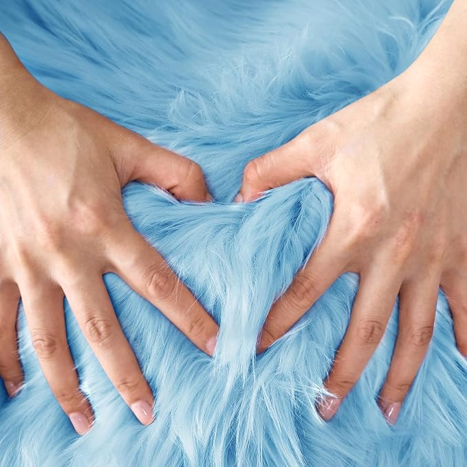 Ciicool Ultra Soft Faux Sheepskin Fur Rug Fluffy Rug - Image 7