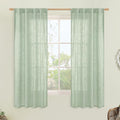 LAMIT Semi Sheer Window Linen Curtains 63 Inch Length, Light Filtering Panels by LAMIT