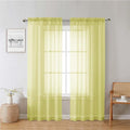 Lecloud Lemon Sheer Curtains 72 Inches Long 2 Panels, Solid Voile Rustic Window by Lecloud