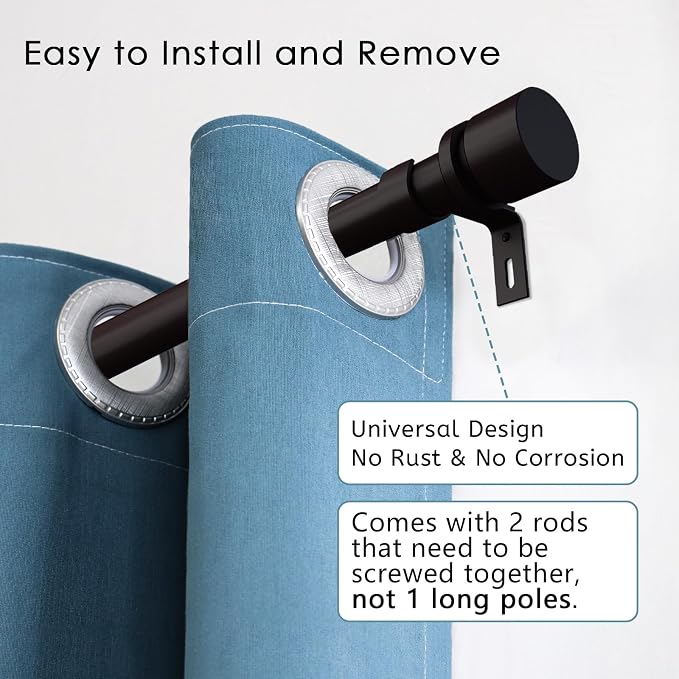 Byondeth Curtain Rods for Windows 16 to 28 or 40 Inches Max Adjustable Length 1 - Image 2