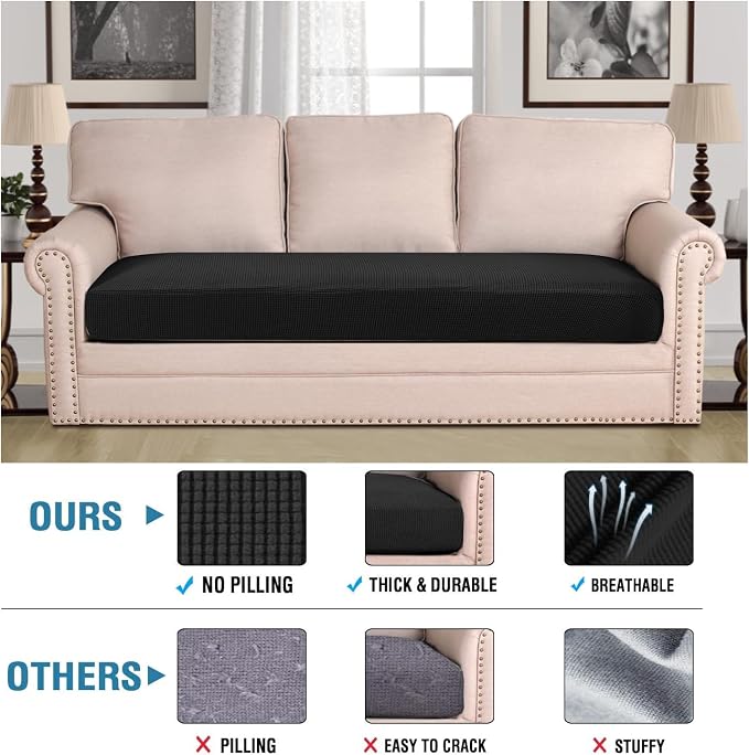 H.VERSAILTEX Super Stretch Individual Seat Cushion Covers Sofa Covers Couch - Image 2