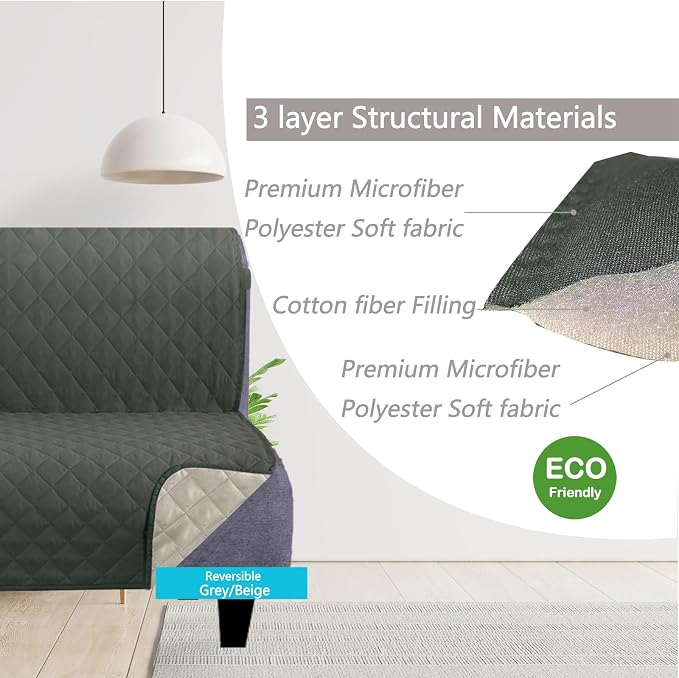 U-NICE HOME Futon Sofa Covers Reversible Sofa Slipcover Armless Cover Furniture - Image 3