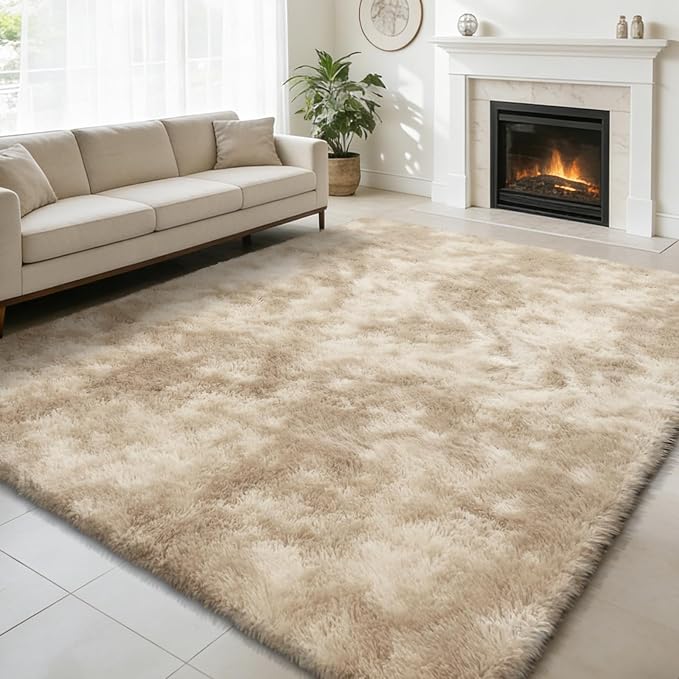 Shag Area Rug for Bedroom 4x6, Fluffy Area Rugs for Living Room, Soft Fuzzy Rug by yulidayang