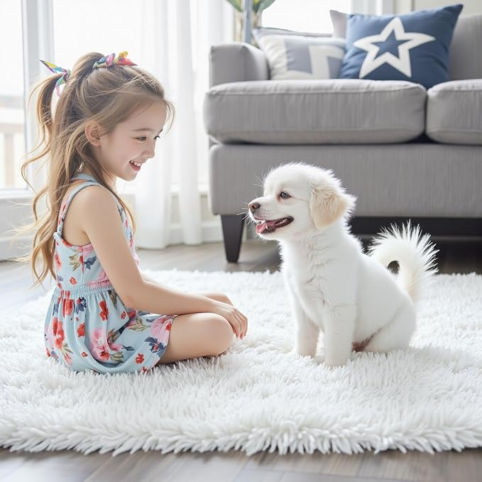 Super Soft Shaggy Area Rugs for Bedroom 4x6 Feet, Shaggy Plush Living Room Shag - Image 2