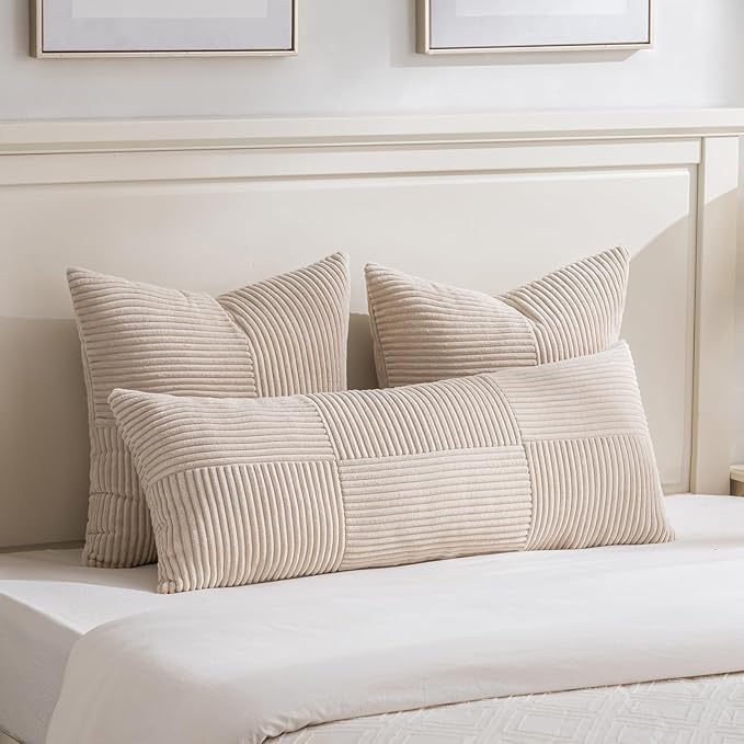 Fancy Homi 2 Packs Tan Big Decorative Throw Pillow Covers 24x24 Inch - Image 5