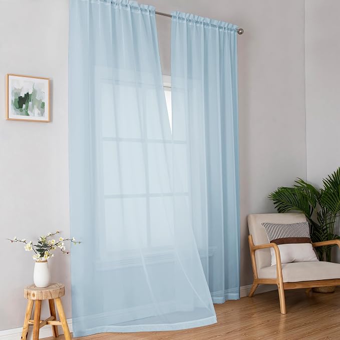 OWENIE Sheer Curtains 96 inches Long - Image 2
