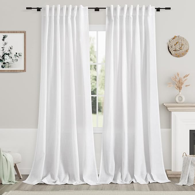 Nanspring White Extra Long Curtains by Nanspring