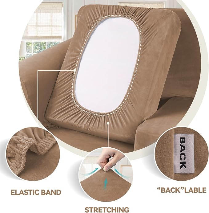WEERRW Velvet Couch Covers for 2 Cushion Couch Sofa - Image 3