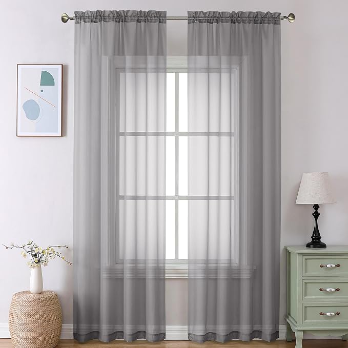 Aiyufeng Elegant Voile 120" Sheer Window Curtains by Aiyufeng