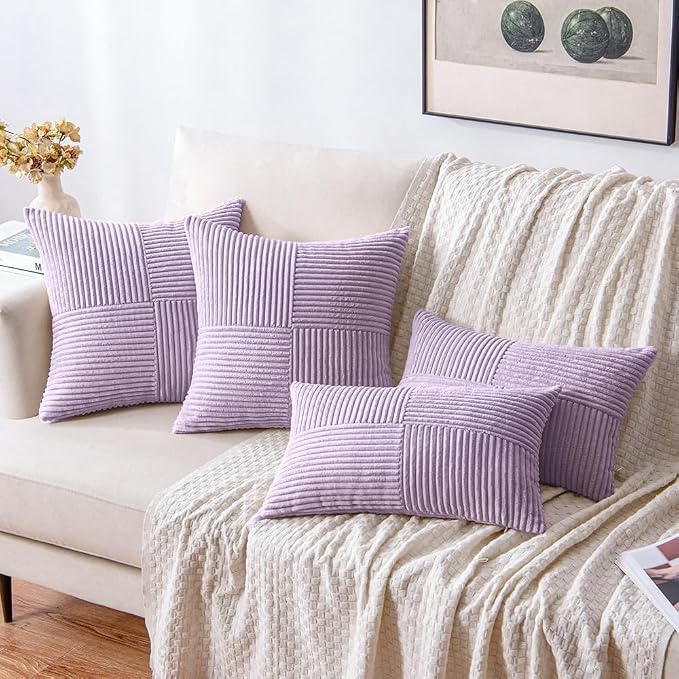 MIULEE Purple Decorative Throw Pillow Covers 18x18 Inch - Image 4