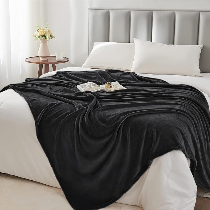 BEDELITE Fleece Blanket Black Full Blankets - Image 4