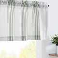 jinchan Striped Linen Valance Curtain 16 Inch Vertical Striped Valance by JINCHAN