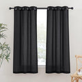 NICETOWN Black Sheer Curtains for Bedroom, Grommet Linen Blend Semi Sheer by NICETOWN