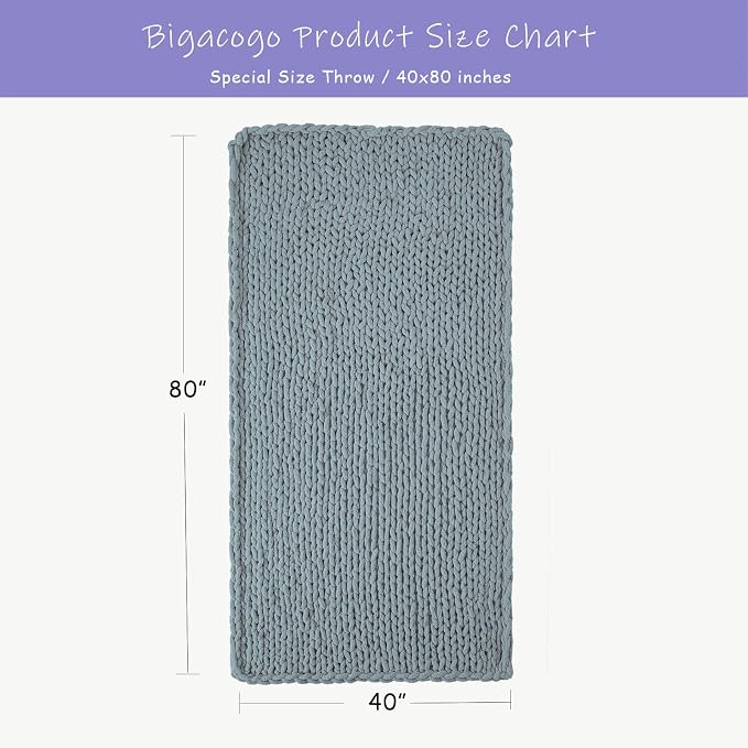 Bigacogo Chunky Knit Throw Blanket - Image 2