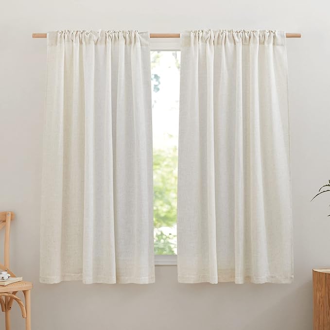 NICETOWN Semi Sheer Linen Curtains - Image 3