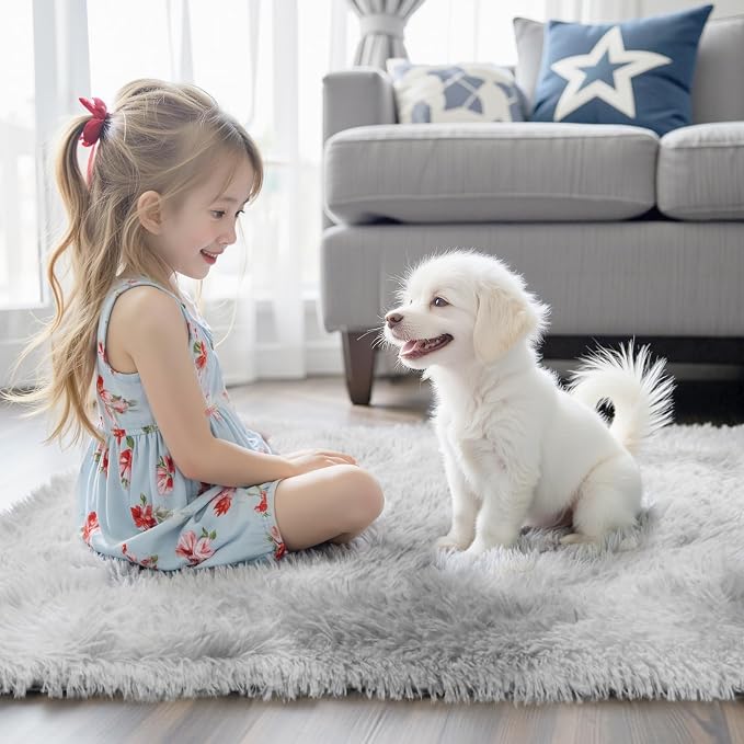 Area Rugs 10x14 Living Room, Shaggy Carpet Soft Plush Furry Bedside Rug Large - Image 7