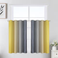 Estelar Textiler Grey and Yellow Ombre Short Blackout Curtains 36 Inch Long by ESTELARTEXTILER