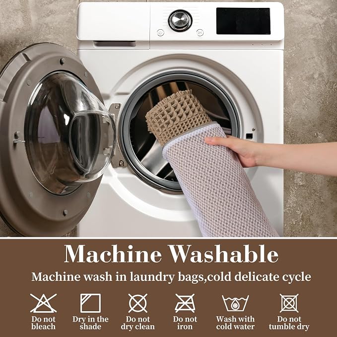 RESARE Waffle Bath Mat for Bathroom, Super Absorbent Bathroom Rugs Non Slip - Image 6