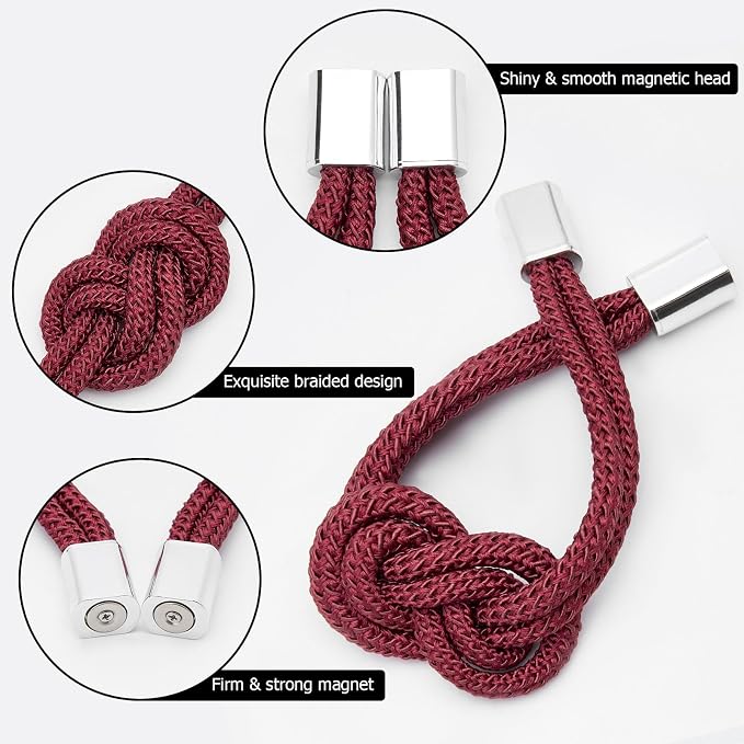 NICEEC 2 Pack Mini Magnetic Curtain Tiebacks Nordic Simple Style Drape Tie - Image 3