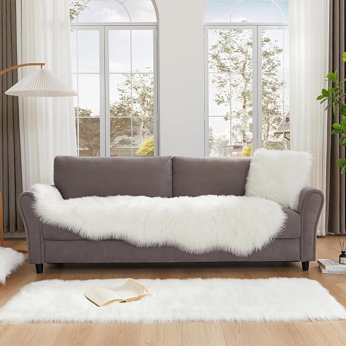 EasyJoy Ultra Soft Fluffy Shaggy Area Rug Faux Fur Rug Chair Cover Seat Pad - Image 3