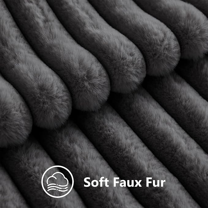 decorUhome Cozy Faux Fur Throw Pillow Covers 26x26 Set of 2 Decorative Soft - Image 3