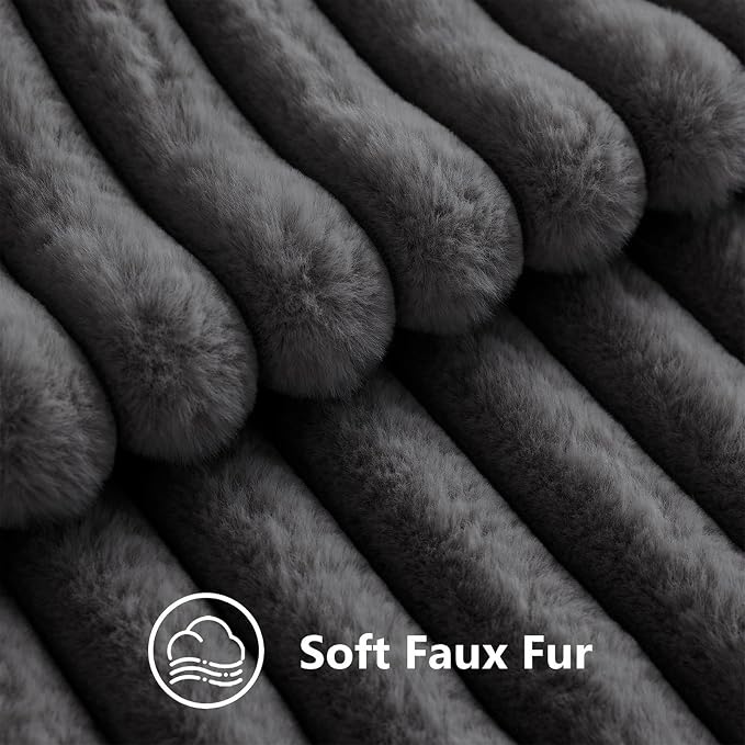 decorUhome Cozy Faux Fur Throw Pillow Covers 24x24 Set of 2 Decorative Soft - Image 3