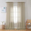 Chyhomenyc Taupe Sheer Curtains 120 Inches Long by Chyhomenyc