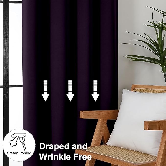 Simplebrand Ava Blackberry Short Blackout Curtains - Image 7