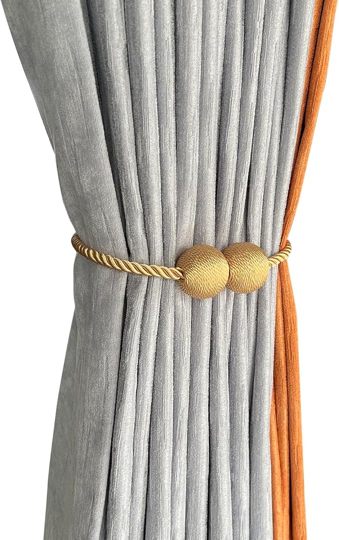 Melaluxe 2 Pack Magnetic Curtain Tiebacks, Decorative Curtain Holdbacks - Image 4