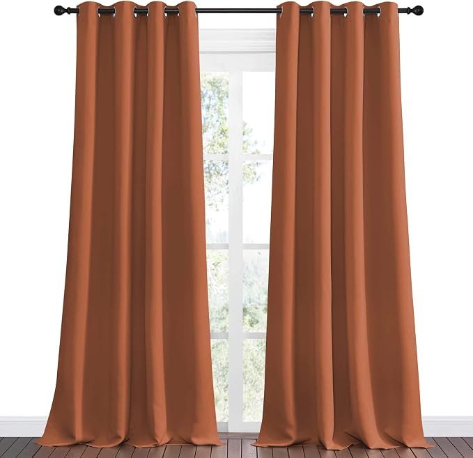 NICETOWN Halloween Burnt Orange Blackout Curtains - Image 2