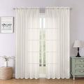 Lecloud Ivory Sheer Curtains 78 Inches Long 2 Pcs, Rod Pocket Light Filtering by Lecloud
