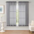 OWENIE Sheer Grey Curtains, Sheer Curtains 63 inch Length 2 Panels Set by OWENIE