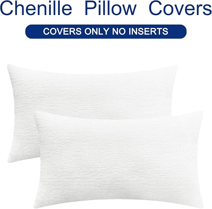 CaliTime Throw Pillow Covers Decorative 16 X 26 Inches Pack of 2 Cozy Chenille - Image 6