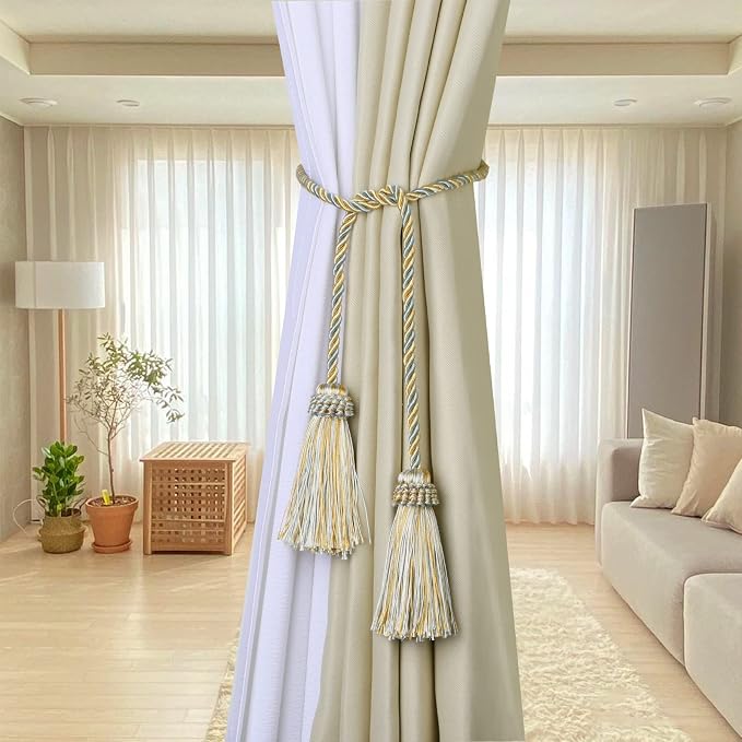 Fenghuangwu Curtain Tiebacks Handmade Decorative Curtain Holdbacks Rope - Image 3