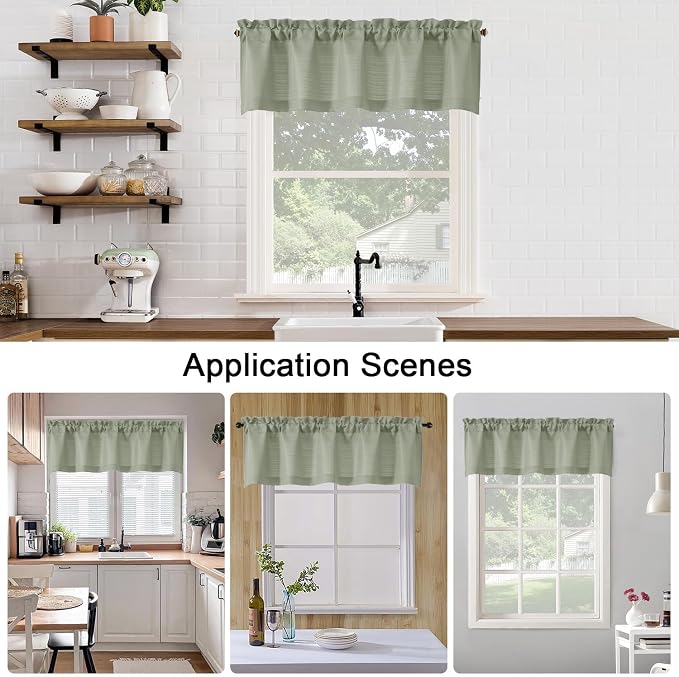 Chyhomenyc Light Green Short Curtain Valance - Image 7